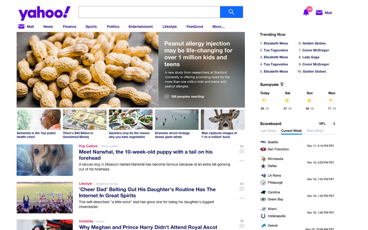 Yahoo Homepage