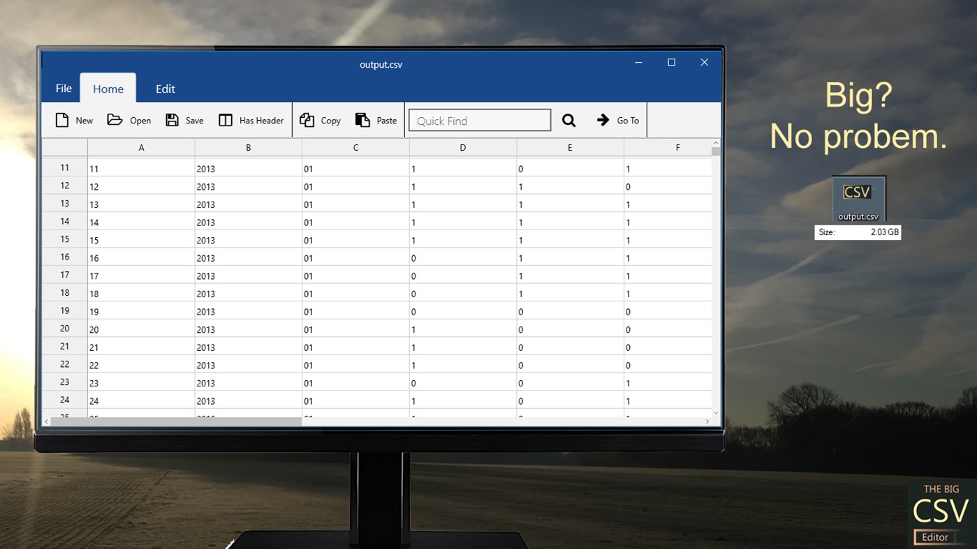 #4. Big CSV Editor (Windows) De: Silicon Foundry