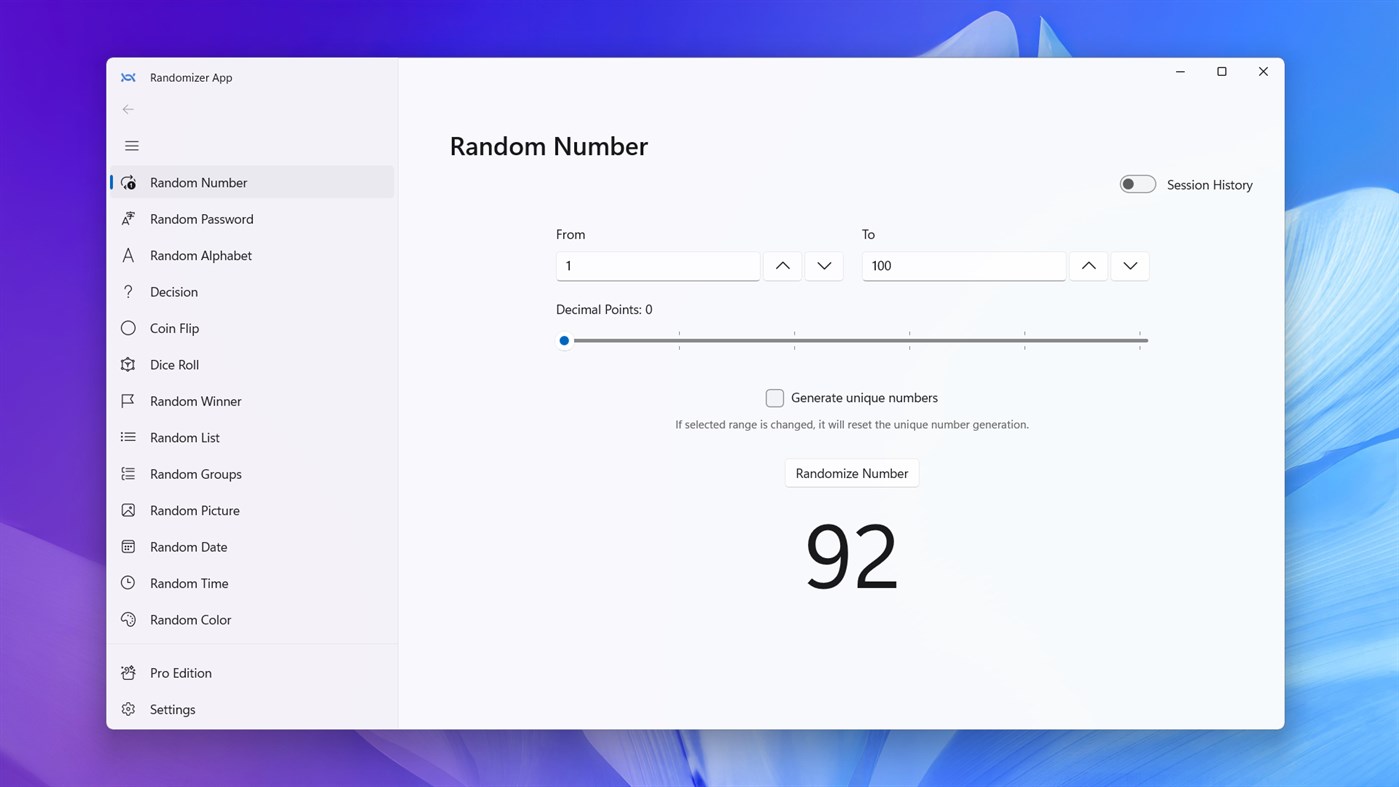 #1. Randomizer App (Windows) Göre: V Team