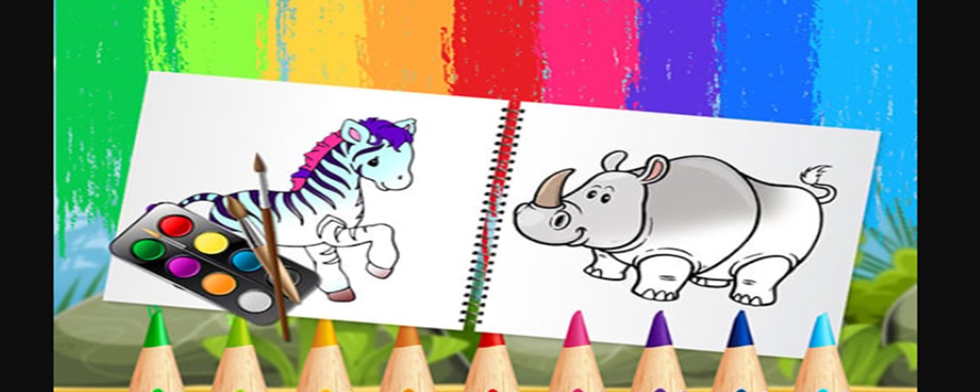 Funny Animals Coloring Book Game marquee promo image