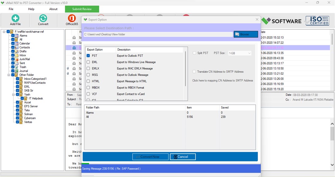 VMail NSF To PST Converter - Microsoft Apps