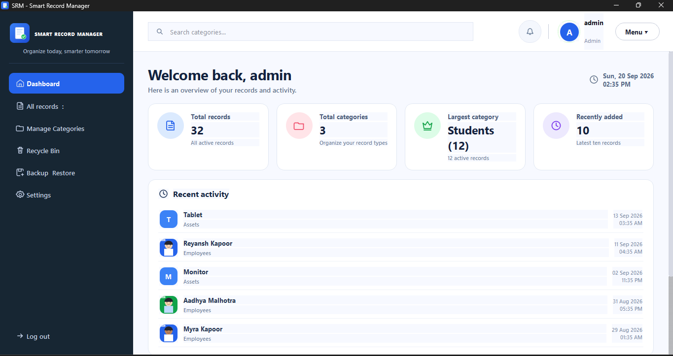 SRM - Smart Record Manager screenshot