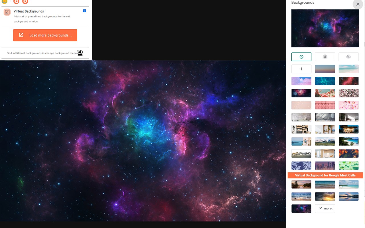 Virtual Background for Google Meet Calls - Microsoft Edge Addons