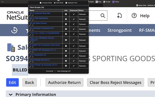 NetSuite Record Scripts — View Scripts & Workflows