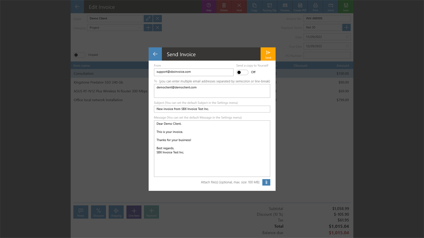#4. SBX Invoice (Windows) Przez: SBX Studio