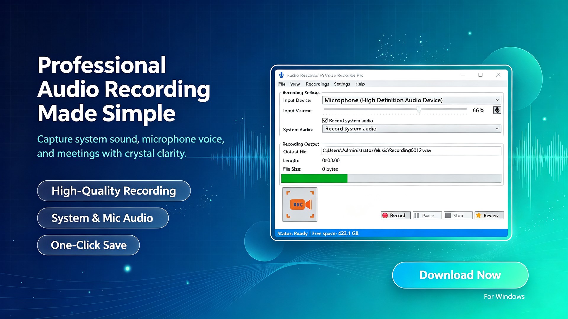 Audio Recorder & Voice Recorder Pro screenshot