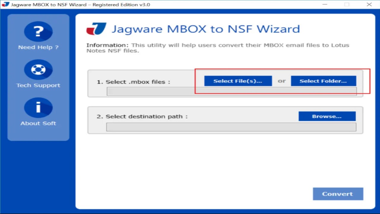 Snapshot 2 of Jagware MBOX to NSF Converter