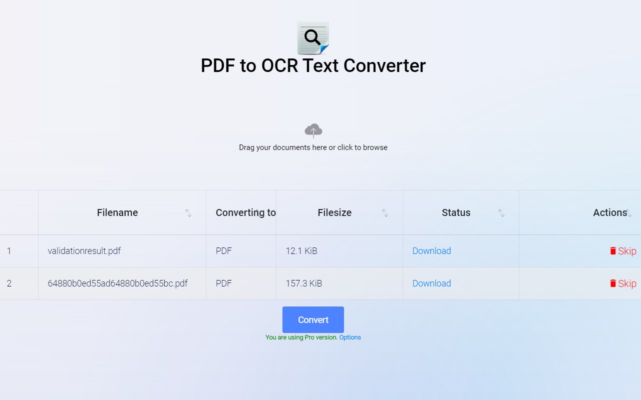 PDF to OCR Text Converter