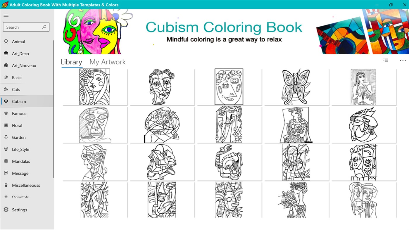 #9. Adult Coloring Book With Multiple Templates & Colors (Windows) By: Videopix