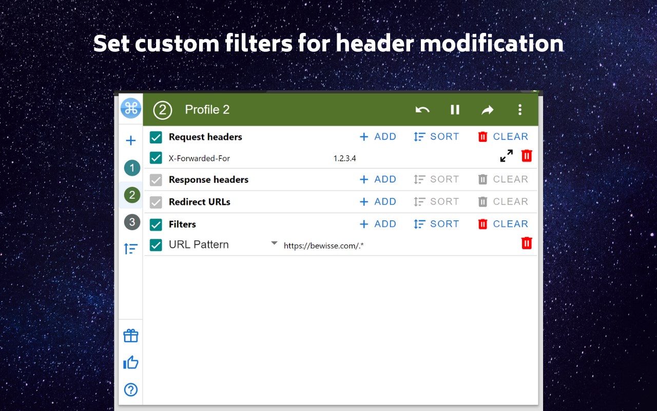 ModHeader - Modify HTTP headers