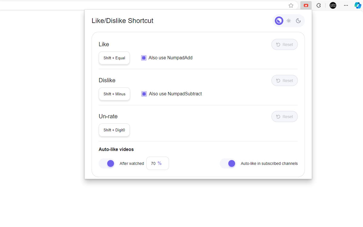 Like-Dislike Shortcut for YouTube
