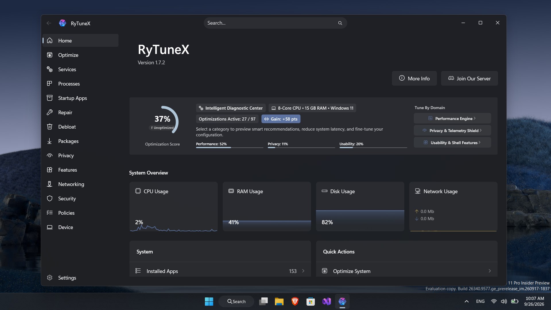 RyTuneX screenshot