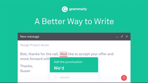 Grammarly for Microsoft Edge Screenshot