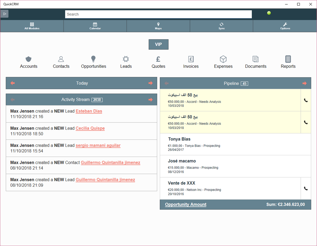 #1. QuickCRM (Windows) 由: NS-Team