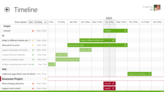 Project Timeline screenshot 2