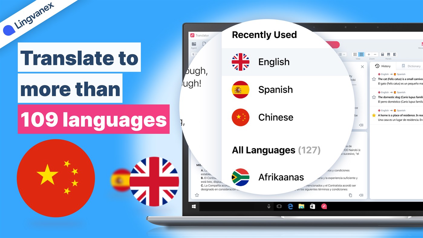 #3. Lingvanex - Language Translator and Dictionary (Windows) Bởi: NordicWise LLC