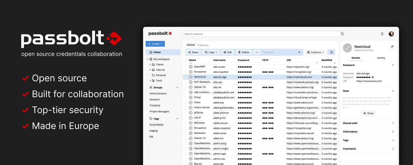 Passbolt - Open source password manager