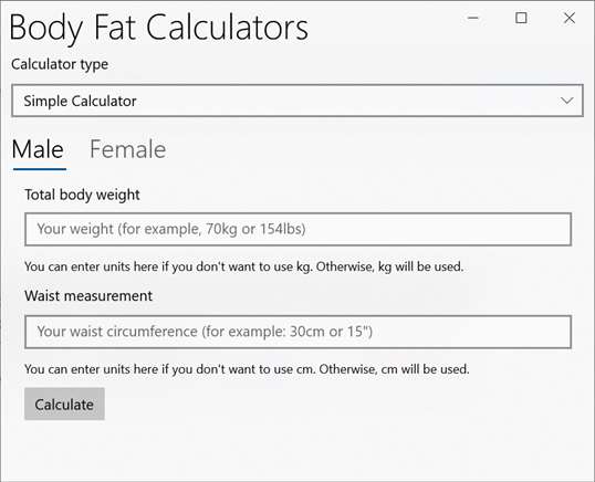 Body Fat Calculators screenshot 1