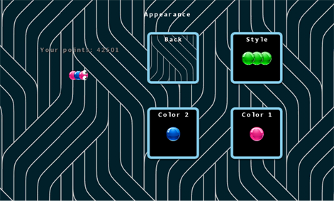 Screenshot: customize your worm