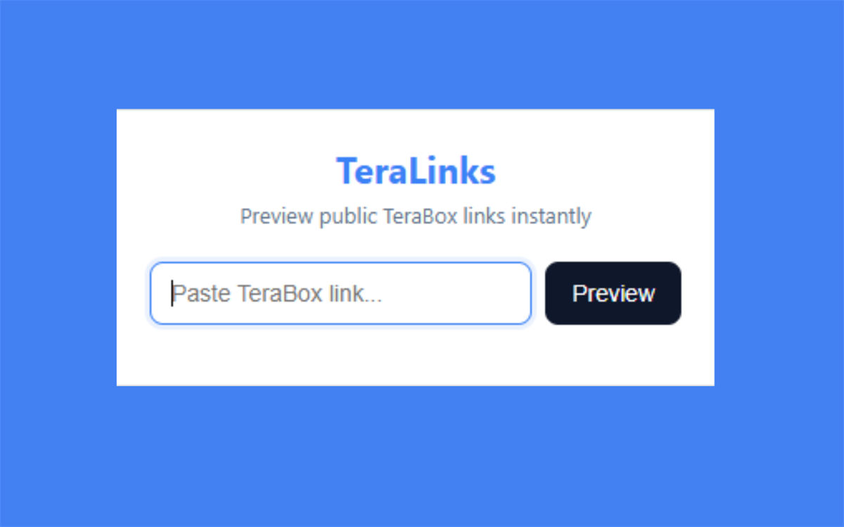 TeraView - TeraBox Link Preview