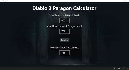 Diablo Paragon Calculator screenshot 2