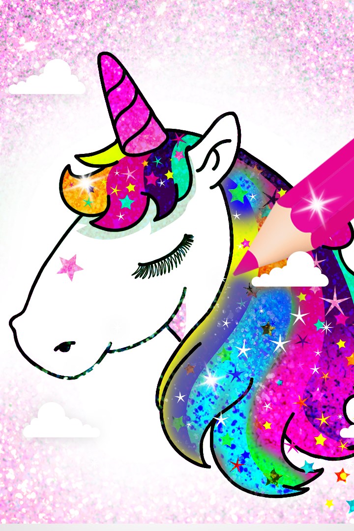 7600 Glitter Unicorn Coloring Pages  Best Free