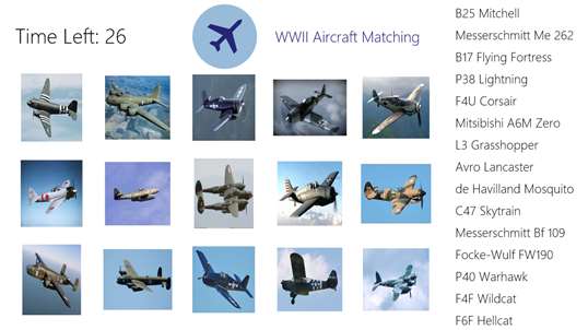 WWII Aircraft Match Game screenshot 2