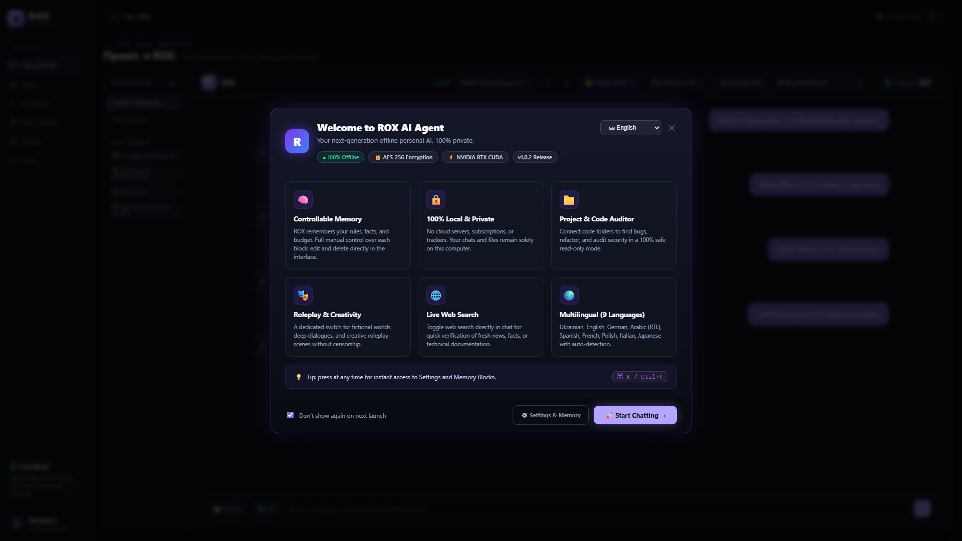 ROX — Personal Local AI Agent screenshot