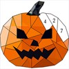 Halloween Poly Art - Color by Number , Coloring Puzzle
