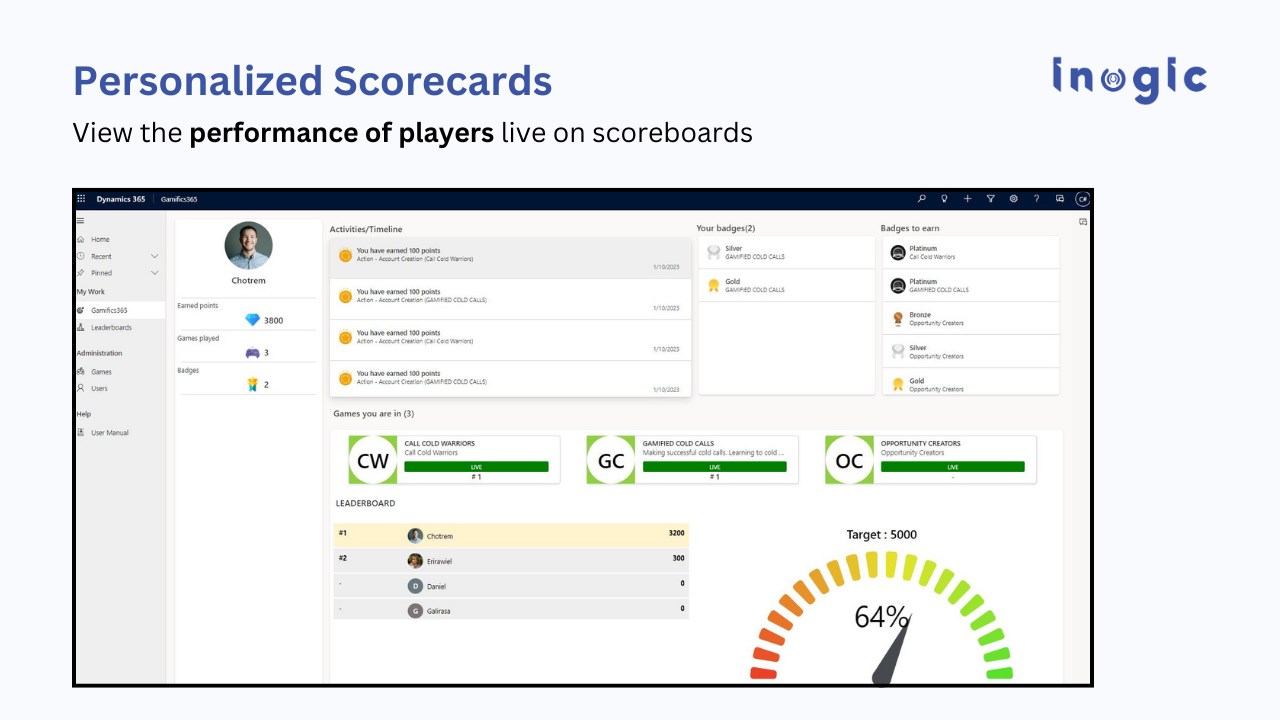 Snapshot 5 of Gamification for Dynamics 365 CRM Users - Gamifics365