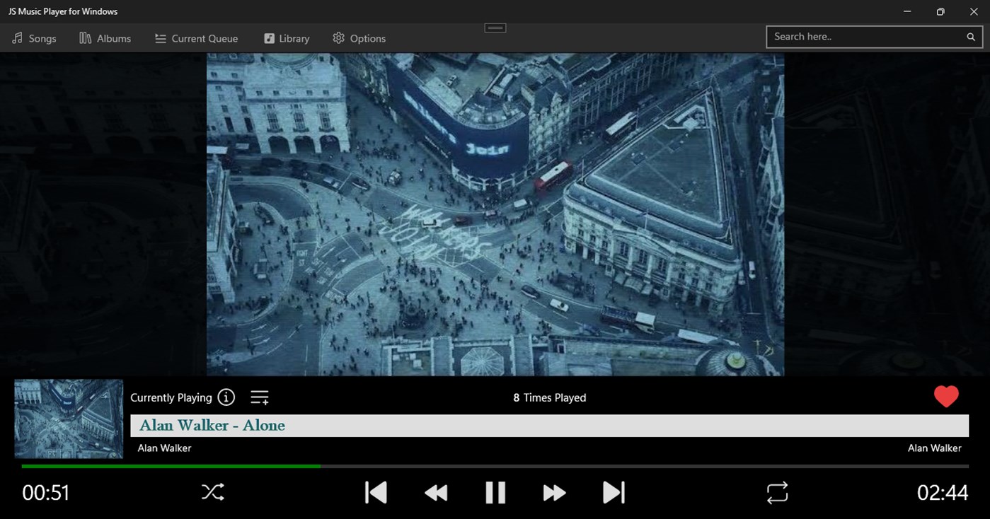 #2. JS Music Player for Windows (Windows) Ved: Jagadeesh K