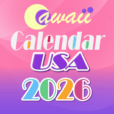 USA 2026 Cawaii Calendar Free!