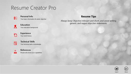 Resume Creator Pro screenshot 1