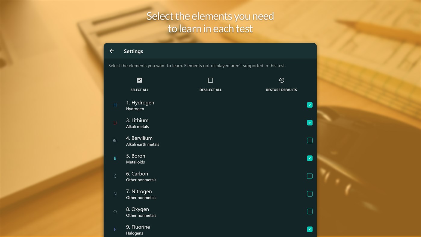 #6. Atom - Periodic Table & Tests (Windows) De: Horus Lugo