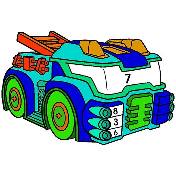 Futuristic Cars Color By Number - Vehicles Coloring Book