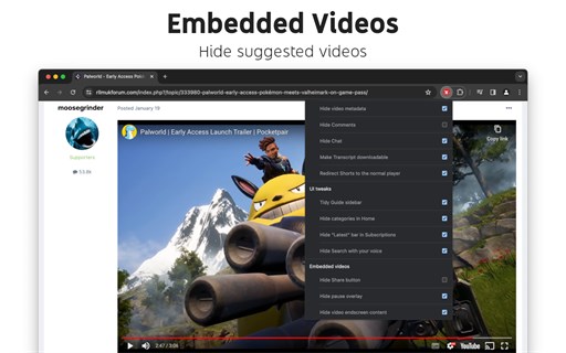 Control Panel for YouTube - UI & Ad Controls