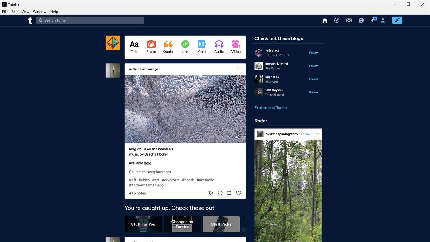 #2. Tumblr (Windows) Podle: Automattic, Inc.