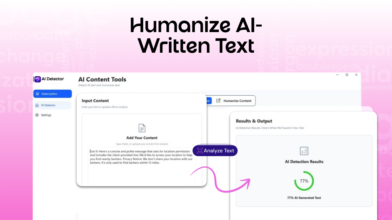 AI Detector: AI Humanizer & Plagiarism Checker Tool screenshot