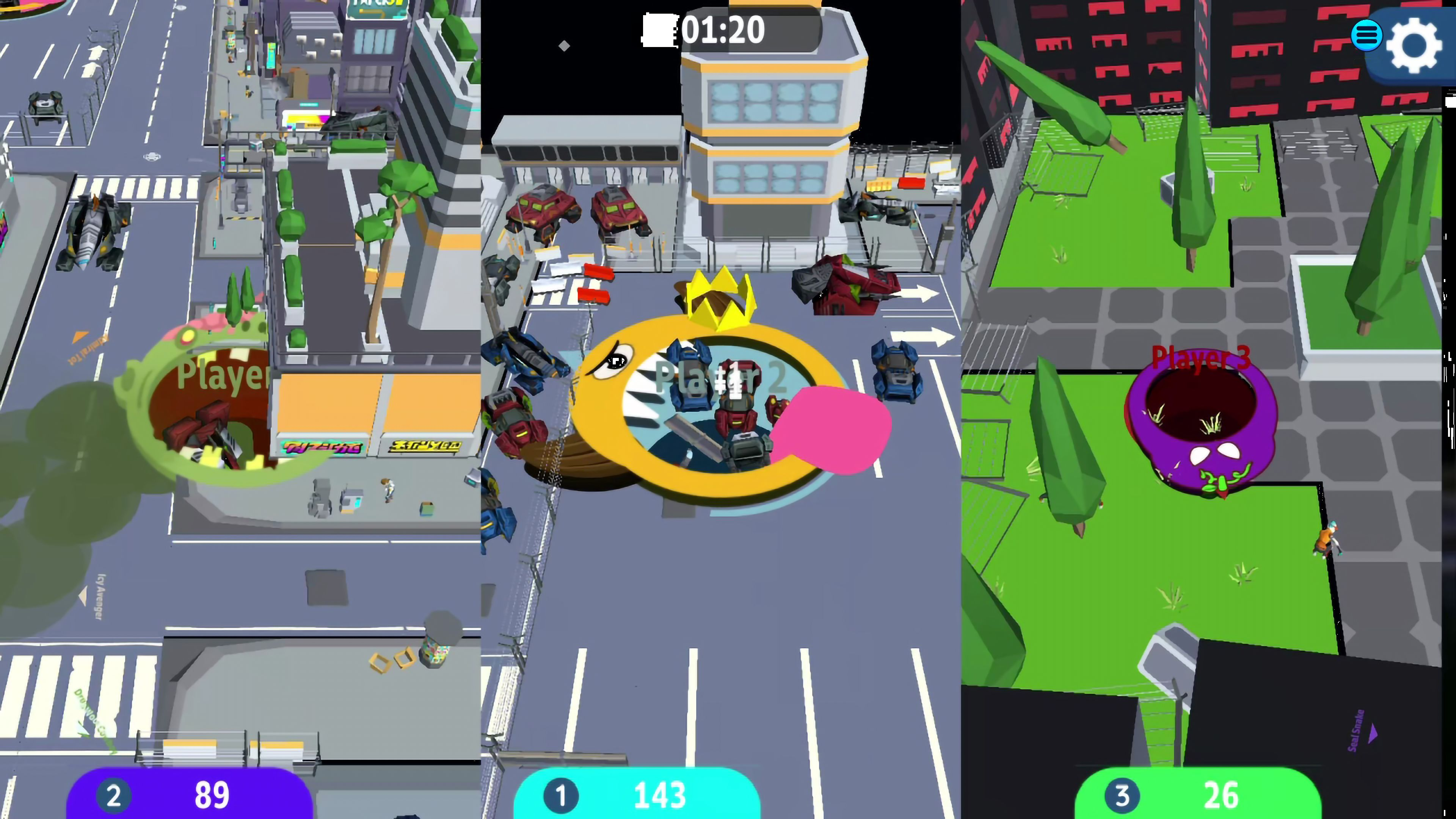 Hole io 遊戲中各種不同造型的黑洞，展現豐富的客製化選項