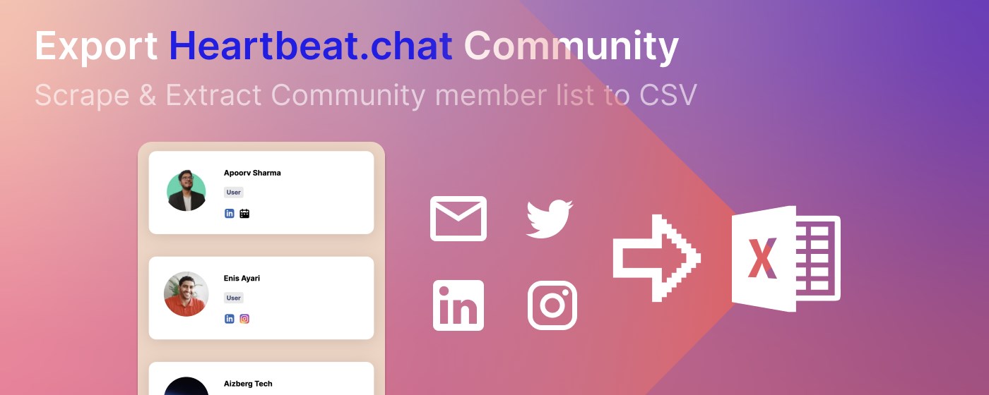 Heartbeat.Chat Members Export (Email Leads) marquee promo image