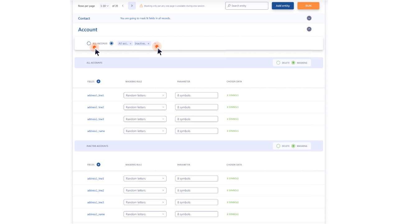 Snapshot 3 of UDS Business Data Masking Demo