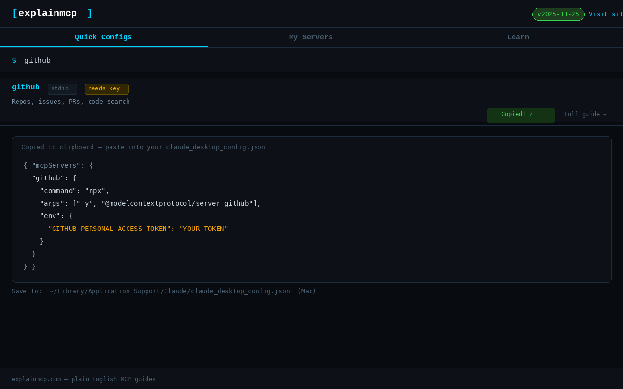 MCP Quick Reference - Config Snippets for Cursor, VS Code and Claude Code