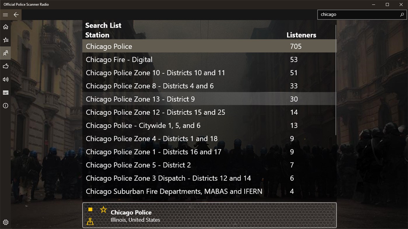 #5. Official Police Scanner Radio (Windows) By: Police Scanner Radio