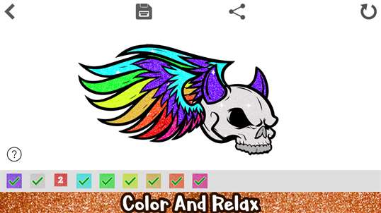 Halloween Glitter Color by Number: Adult Coloring Book screenshot 3