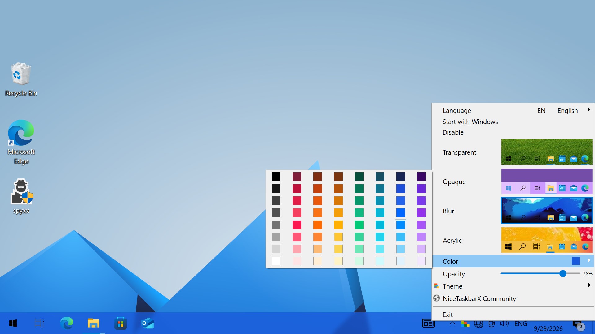 NiceTaskbar screenshot