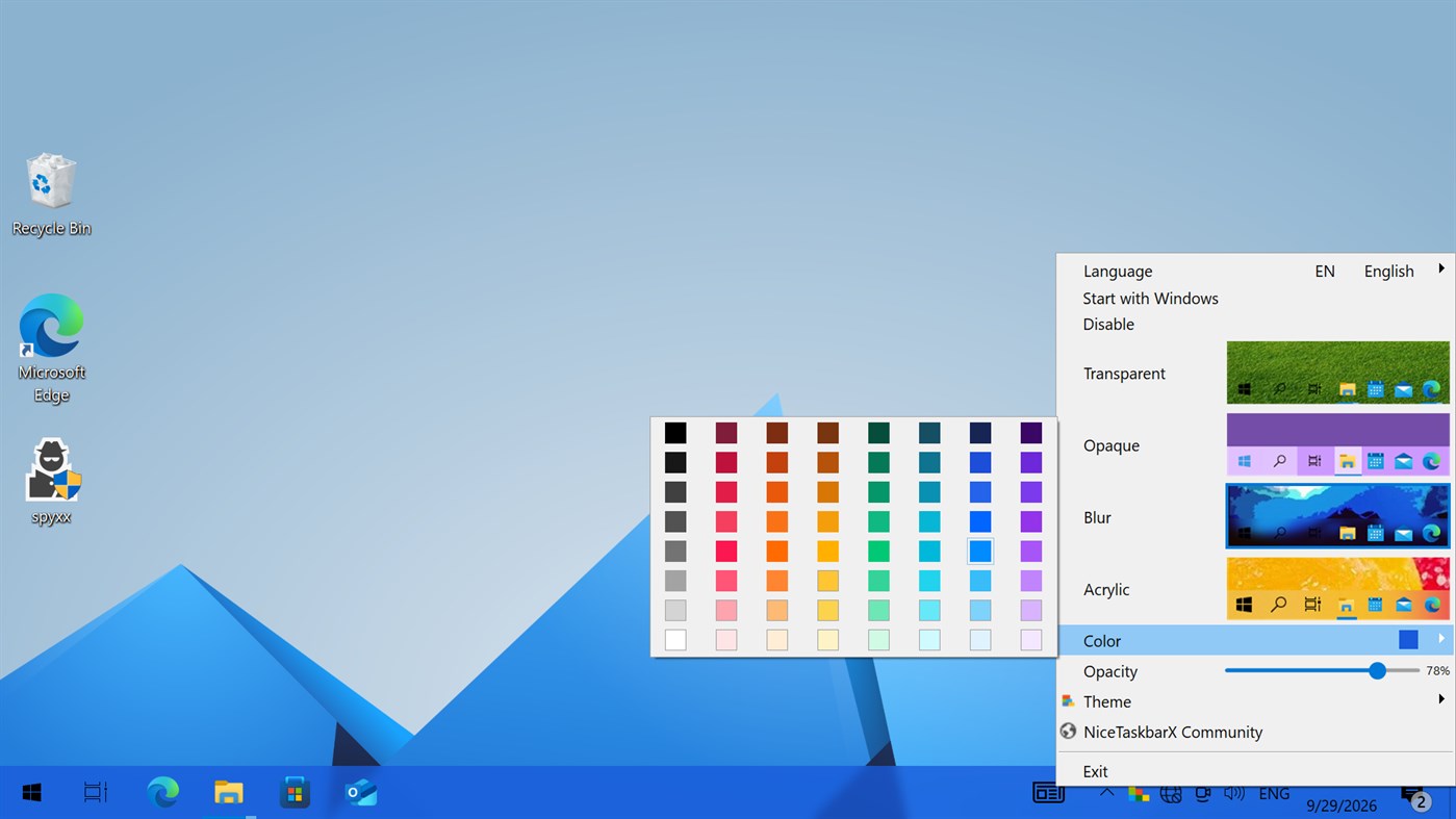 #2. NiceTaskbar (Windows) โดย: XWX Software