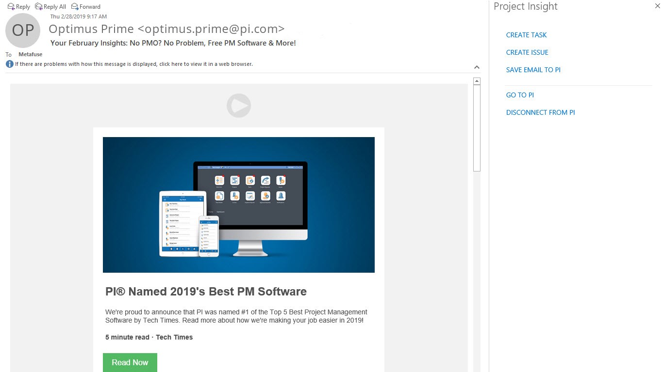 project insight for outlook microsoft appsource