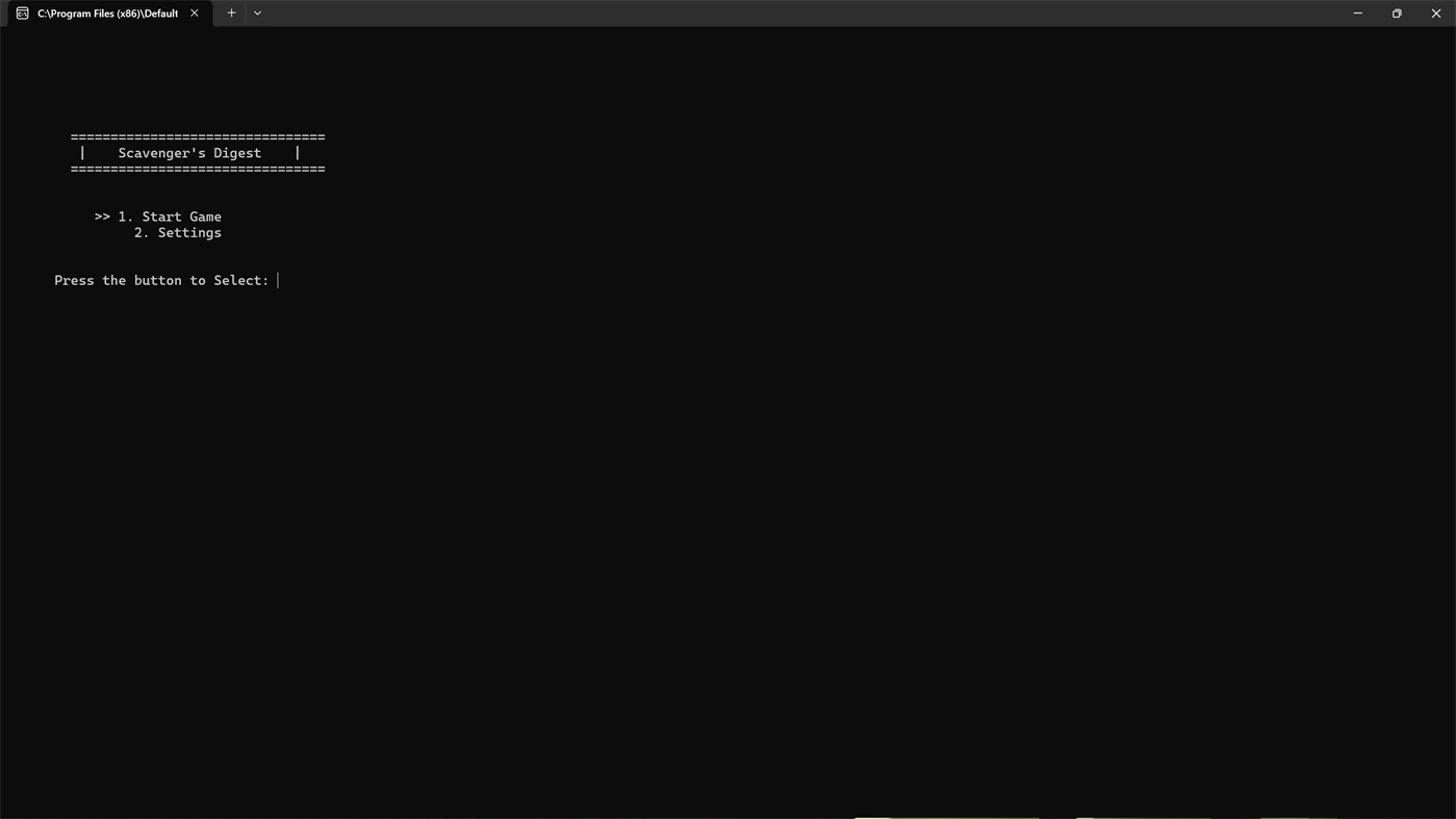 #1. Scavenger-s-Digest-GAME (Windows) Podle: bigbarrel