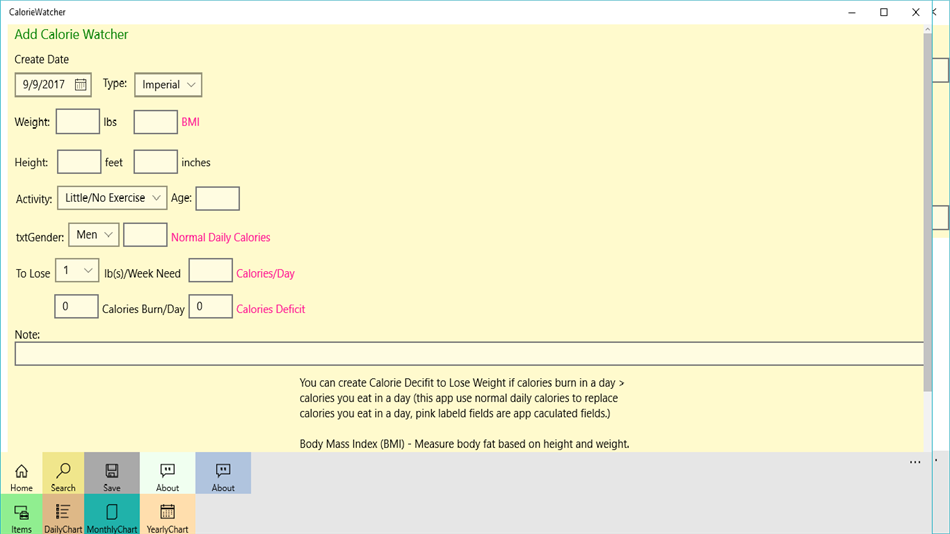 CalorieWatcher (Windows) 由: jhseu01