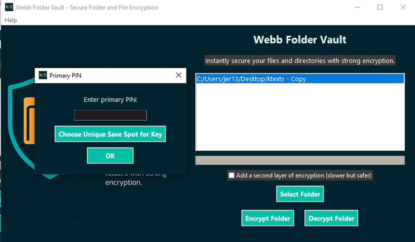 #3. Webb Folder Vault (Windows) Podle: Webb Free Software